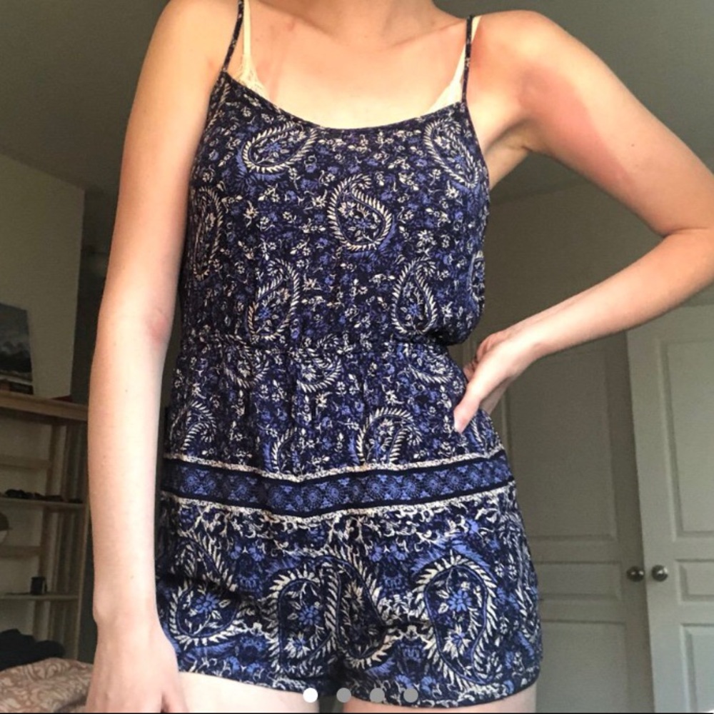 Blue Paisley romper
